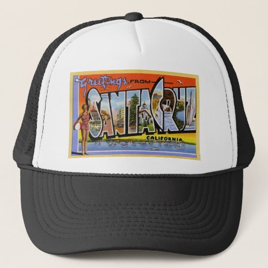 Groeten uit Santa Cruz California Trucker Pet (Voorkant)