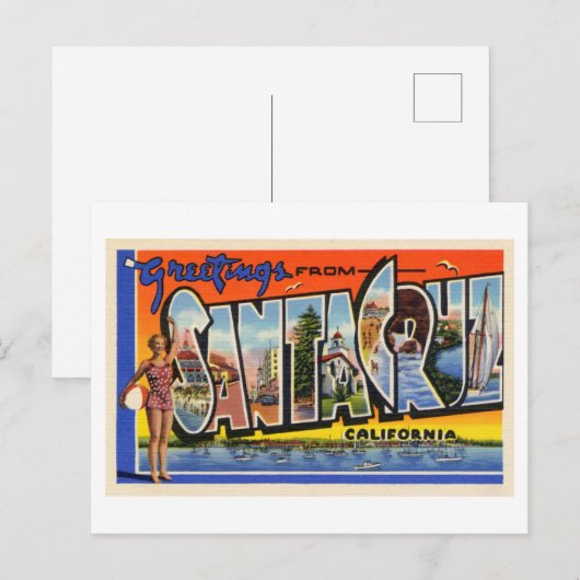  groeten uit Santa Cruz, Californië Briefkaart (Voorkant / Achterkant)