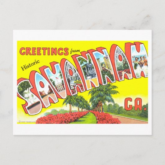  groeten uit Savannah, Georgia, Briefkaart (Voorkant)