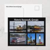 Groeten uit Savannah Georgia Feestdagenkaart (Voorkant / Achterkant)