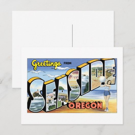 Groeten uit Seaside, Oregon. Briefkaart (Voorkant / Achterkant)