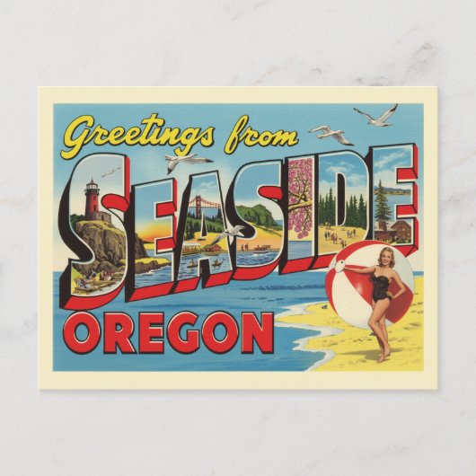 "Groeten uit Seaside, Oregon" Briefkaart (Voorkant)