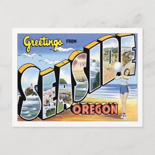 Groeten uit Seaside Oregon US City Briefkaart (Voorkant)