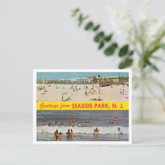 Groeten uit Seaside Park, New Jersey Travel Briefkaart (Staand voorkant)