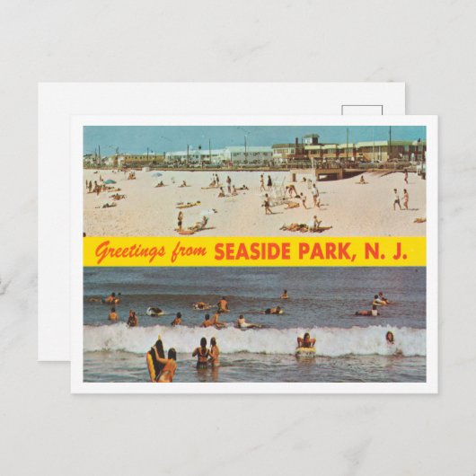 Groeten uit Seaside Park, New Jersey Travel Briefkaart (Voorkant / Achterkant)