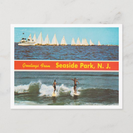 Groeten uit Seaside Park, New Jersey Travel Briefkaart (Voorkant)