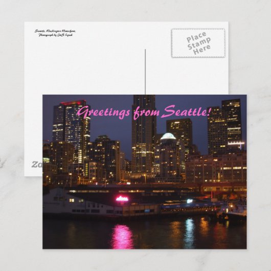 Groeten uit Seattle. Briefkaart (Voorkant / Achterkant)
