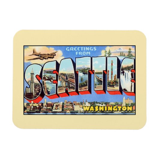  groeten uit Seattle Magneet (Horizontaal)