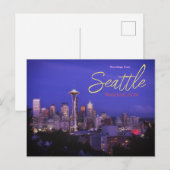 Groeten uit Seattle Washington ansichtkaart Briefkaart (Voorkant / Achterkant)