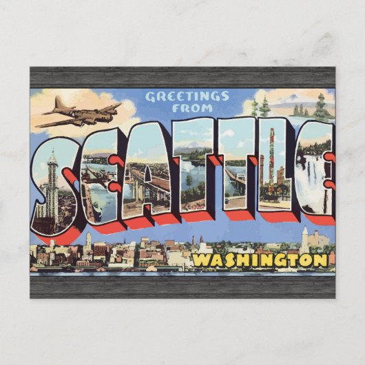 Groeten uit Seattle Washington,  Briefkaart (Voorkant)