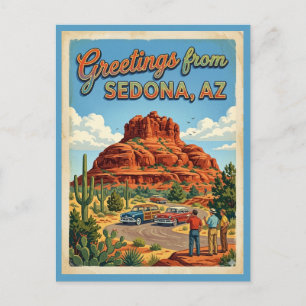 Groeten uit Sedona Arizona Bell Rock Retro 1950 Briefkaart