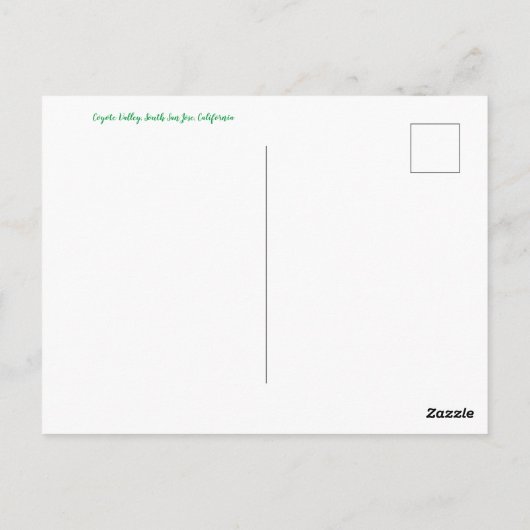 Groeten uit Silicon Valley. Briefkaart (Achterkant)