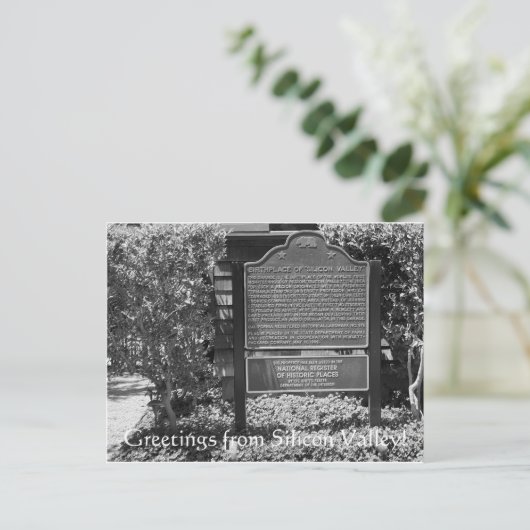 Groeten uit Silicon Valley. Briefkaart (Staand voorkant)