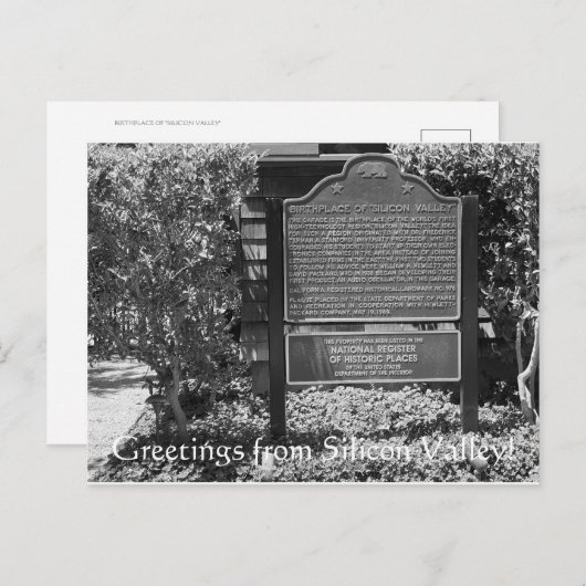 Groeten uit Silicon Valley. Briefkaart (Voorkant / Achterkant)