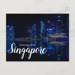 Groeten uit Singapore Schitterende Stad Ansichtkaa Briefkaart