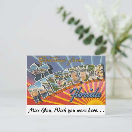 Groeten uit Sint-Petersburg, Florida Briefkaart (Staand voorkant)