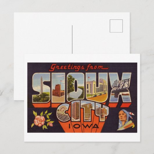  groeten uit Sioux City, Iowa Briefkaart (Voorkant / Achterkant)