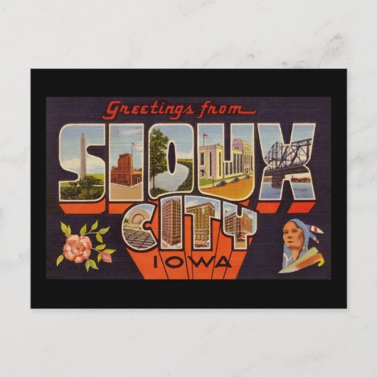 Groeten uit Sioux City Iowa Briefkaart (Voorkant)