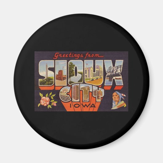 Groeten uit Sioux City Iowa Magneet (Voorkant)