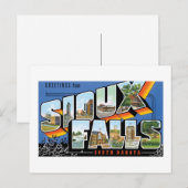 Groeten uit Sioux Herfsten, South Dakota! Retro Briefkaart (Voorkant / Achterkant)