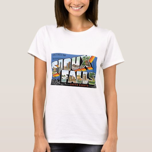 Groeten uit Sioux Herfsten, South Dakota! Retro T-shirt (Voorkant)