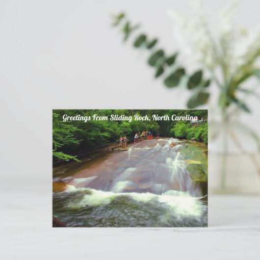 Groeten uit Sliding Rock, North Carolina Briefkaart (Staand voorkant)
