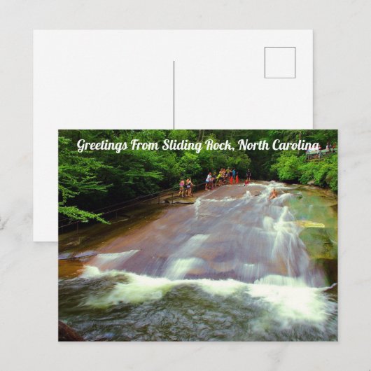 Groeten uit Sliding Rock, North Carolina Briefkaart (Voorkant / Achterkant)