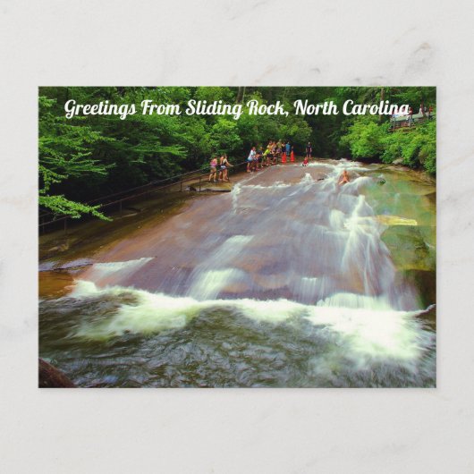 Groeten uit Sliding Rock, North Carolina Briefkaart (Voorkant)