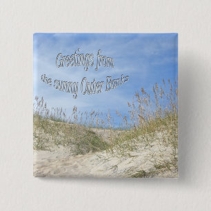 Groeten uit soonneOBX-Zee haverproducten Vierkante Button 5,1 Cm