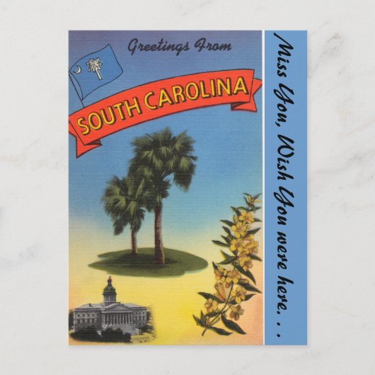 Groeten uit South Carolina Briefkaart (Voorkant)