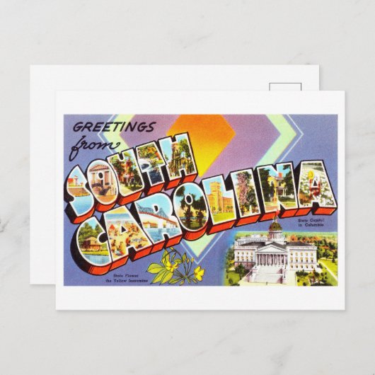 Groeten uit South Carolina Briefkaart (Voorkant / Achterkant)