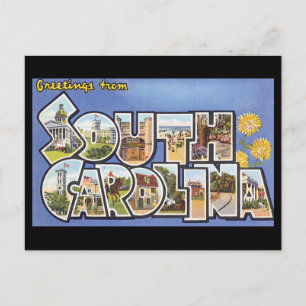 Groeten uit South Carolina_Vintage Travel Briefkaart