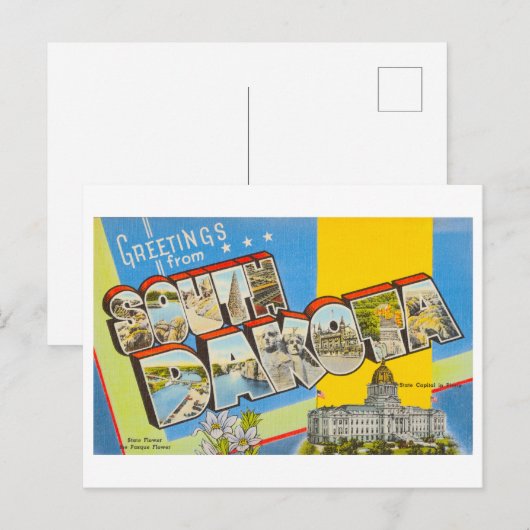 groeten uit South Dakota Briefkaart (Voorkant / Achterkant)