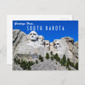 Groeten uit South Dakota Mount Rushmore Briefkaart (Voorkant / Achterkant)