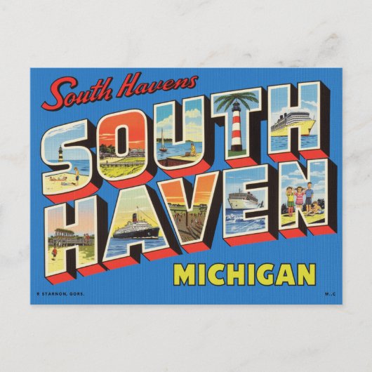  "Groeten uit South Haven, Michigan" Briefkaart (Voorkant)