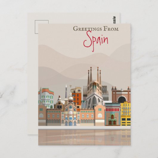 Groeten uit Spanje Briefkaart (Voorkant / Achterkant)