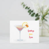 Groeten uit Spanje Cocktail Holiday Briefkaart (Staand voorkant)