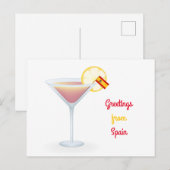 Groeten uit Spanje Cocktail Holiday Briefkaart (Voorkant / Achterkant)