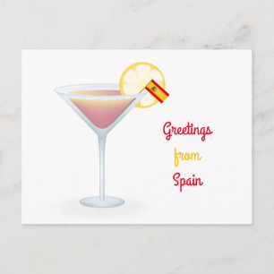 Groeten uit Spanje Cocktail Holiday Briefkaart