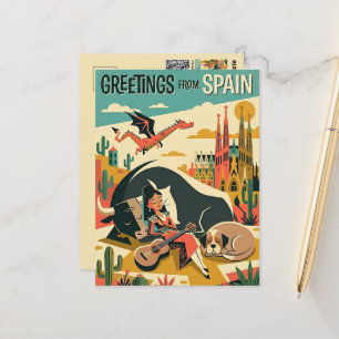 Groeten uit Spanje Retro Reizen Briefkaart