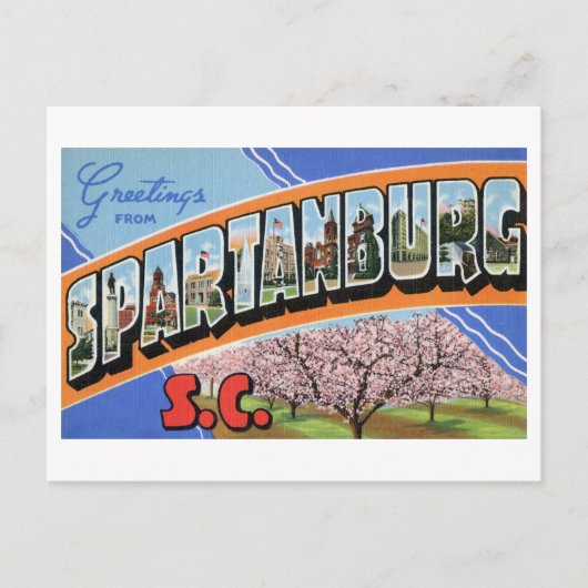  groeten uit Spartanburg, South Carolina Briefkaart (Voorkant)