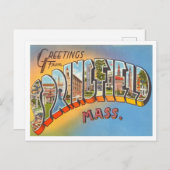 Groeten uit Springfield, Massachusetts Travel Briefkaart (Voorkant / Achterkant)