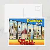 Groeten uit Springfield, Massachusetts Travel Briefkaart (Voorkant / Achterkant)