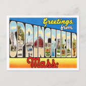 Groeten uit Springfield, Massachusetts Travel Briefkaart (Voorkant)