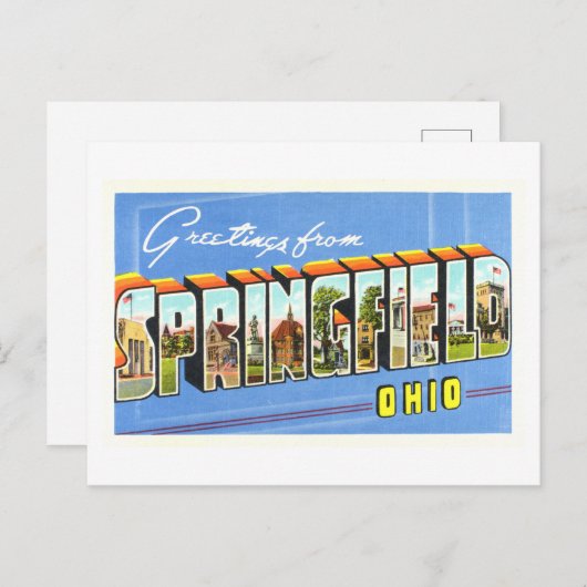 groeten uit Springfield, Ohio, Briefkaart (Voorkant / Achterkant)