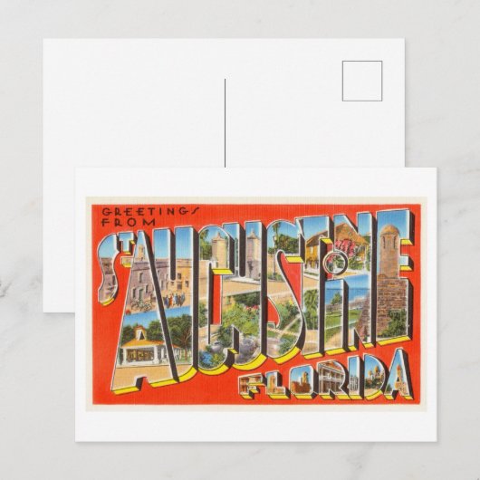  groeten uit St. Augustine, Florida Briefkaart (Voorkant / Achterkant)