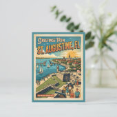Groeten uit St Augustine Retro Briefkaart (Staand voorkant)