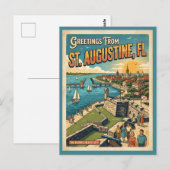 Groeten uit St Augustine Retro Briefkaart (Voorkant / Achterkant)