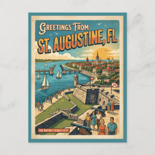 Groeten uit St Augustine Retro Briefkaart