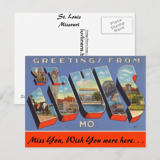 Groeten uit St. Louis Briefkaart (Voorkant / Achterkant)
